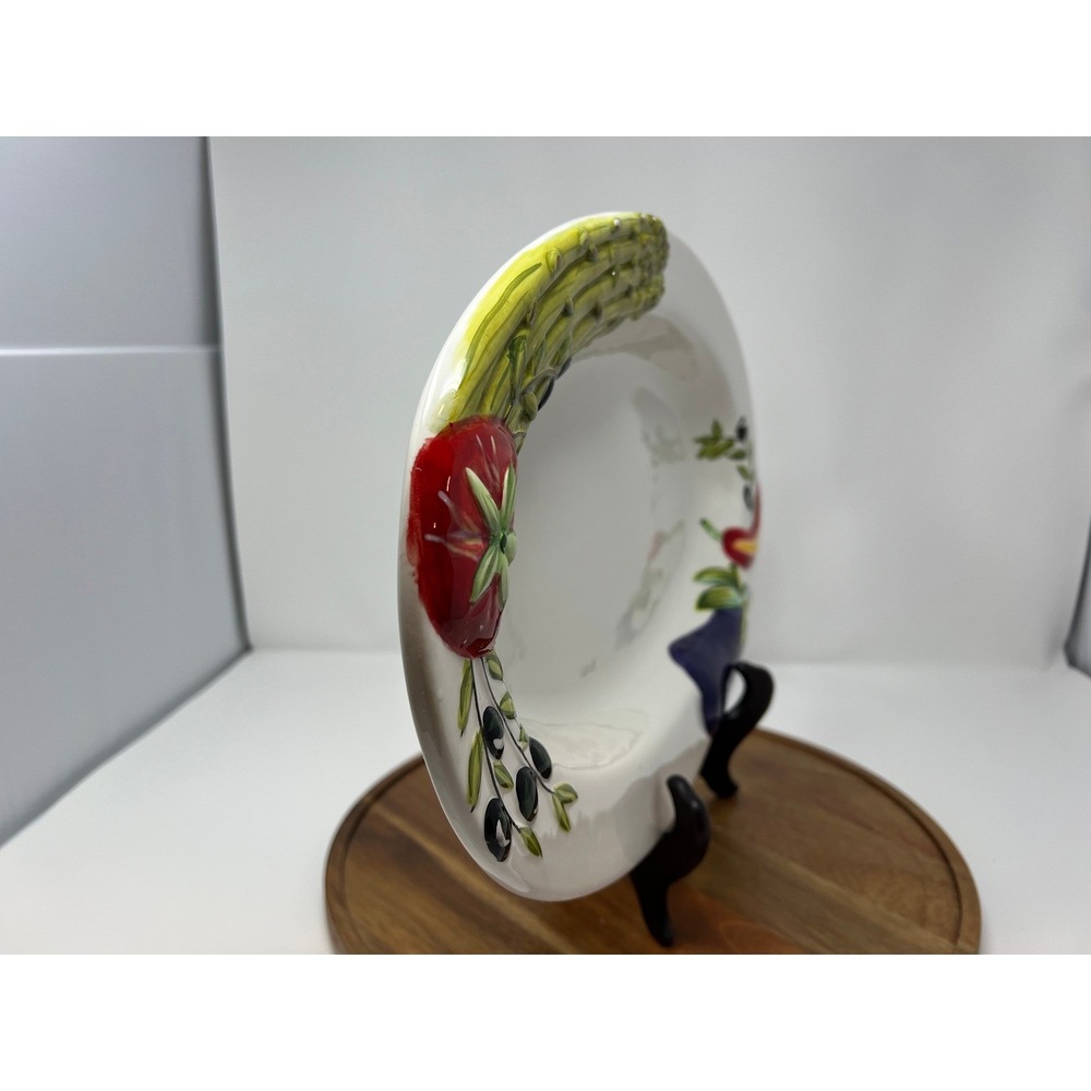 Oval Serving Platter‎ Vegetable Decor Ceramic Italian Inspired Farmhouse Kitchen - Picture 4 of 9